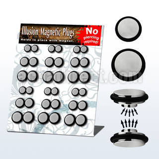 mgmpr4 board of polished steel magnetic fake plugs w o rings