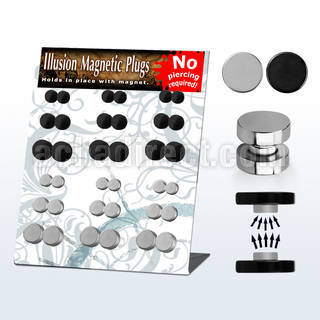 mgmpr5 polished black steel magnetic fake plugs wo o rings