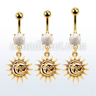 mgo726 gold steel belly banana w opal  plain sun