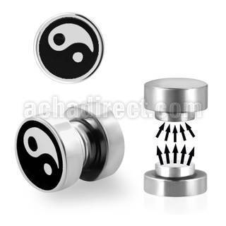 mip11 316l steel magnetic fake plug with yinyang logo
