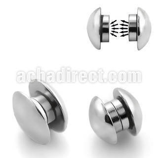 mphb surgical steel magnetic fake plug with two dome parts