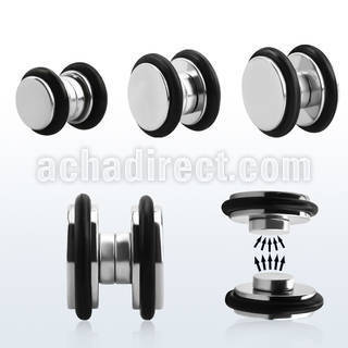mpr high polished 316l steel magnetic fake plug with o rings