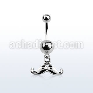 msd517 plain steel belly banana with dangling happy mustache