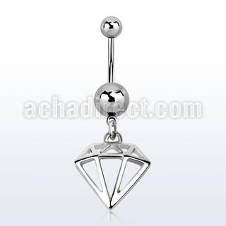msd575 piercing ombligo acero quirurgico bola acero liso 5 8mm figura diamante distribuidor