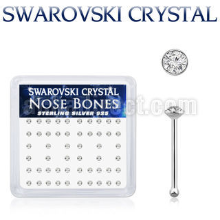 nb14cxsw 925 silver nose bones swarovski crystal