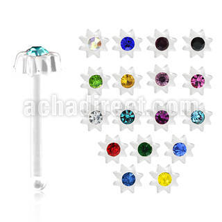 nbac3 piercing nariz hueso acrilico transparente estrella cristal redondo 1 4mm centro distribuidor