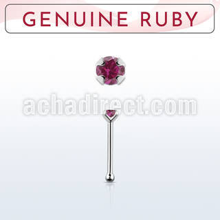 nbpge5 925 silver nose bone w a ruby stone