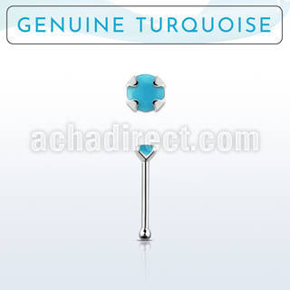 nbpge7 925 silver nose bone w turquoise
