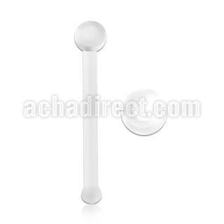 nbrt clear acrylic flexible nose bone retainer in 22g 0 6mm