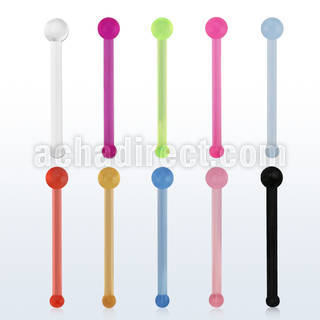 nbrta acrylic nose bone retainer, 20g w 1.5mm ball shaped tops