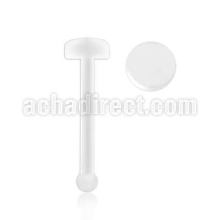 nbrtd clear flex nose bone retainer w 2mm flat disk shaped top