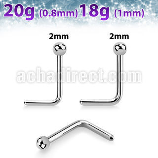 nlb 316l steel nose stud 2mm ball