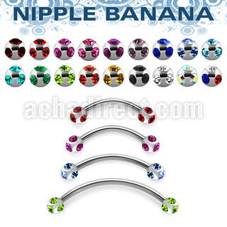 npbnmj4 surgical steel nipple banana 4mm