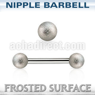 npfo5 steel nipple barbell w 5mm frosted steel balls