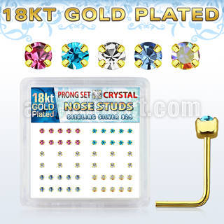 npsgm box w 52 silver nose studs w 1.8mm prong set crystal
