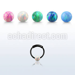 ns01blo black silver endless nose hoop w 3mm synthetic ball 8mm
