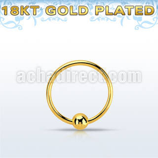 ns05rg silver nose hoop w 18k gold plated ball diameter 8mm