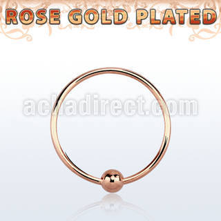 ns06rs rose gold silver nose hoop w ball w diameter of 10mm