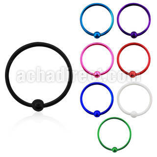 ns07bl color plated silver nose hoop with ball diameter 12mm