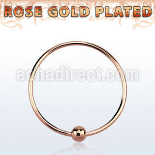 ns07rs rose gold silver nose hoop w ball w diameter of 12mm