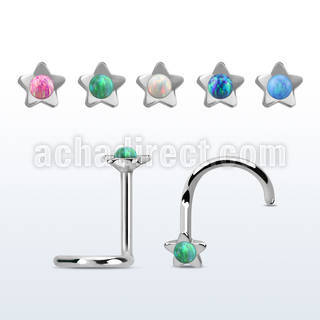 nscstop 316l steel nose screw w star top synthetic opal