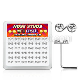 nsmsbxc box silver nose studs w music note shaped tops w crystal