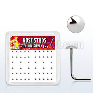 nsmx3 box w 52 pcs. of silver nose studs w 2mm flat round tops
