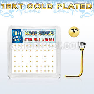 nsmx5rg silver nose studs w 18k gold plating 1mm flat tops