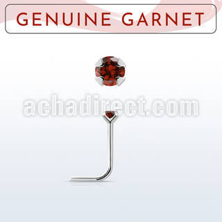 nspge2 925 silver nose stud w a garnet stone