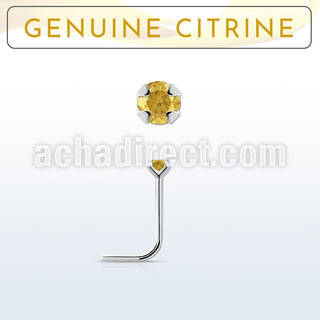 nspge6 925 silver nose stud w a citrine stone
