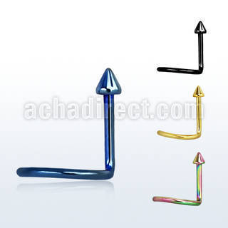 nstcn anodized 316l steel nose stud with 2mm cone shaped top