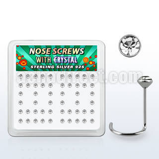 nw14cx caja display 52 piercing nariz l plata esterlina 0 6mm cristal 2mm distribuidor