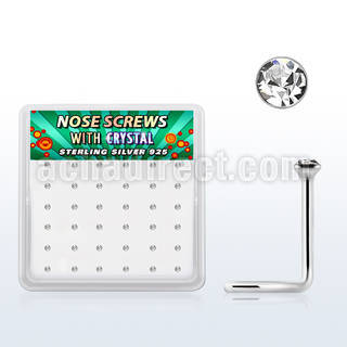 nw9cbx caja display 36 piercing nariz l plata esterlina 925 cristal 1 5mm al por mayor