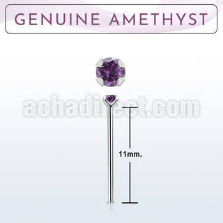 nypge1 925 silver bend it yourself nose stud w a amethyst 