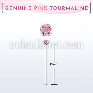 nypge3 925 silver bend it yourself nose stud w tourmaline 