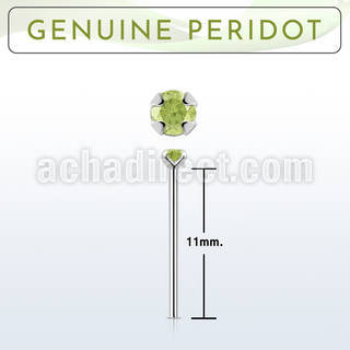 nypge4 925 silver bend it yourself nose stud w a peridot 