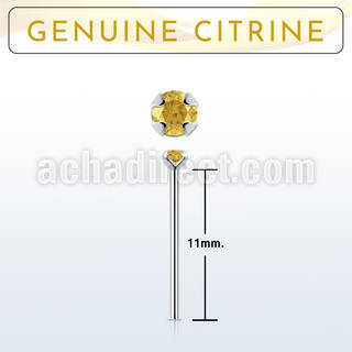 nypge6 925 silver bend it yourself nose stud w a citrine 