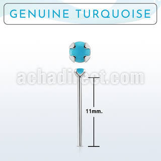 nypge7 925 silver bend it yourself nose stud w turquoise