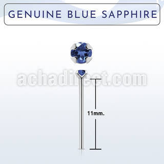 nypge9 925 silver bend it yourself nose stud w blue sapphire 