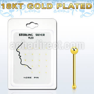 p18kgb pack of 18k gold silver nose bones with 1 5mm ball top