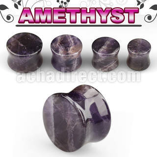 pgsff amethyst double flared stone plug size 4mm 16mm