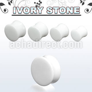 pgsg ivory stone double flared plug 6g size 4mm to 16mm