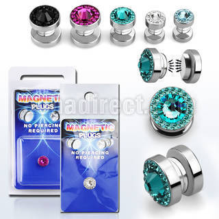 pkmp113 magnetic fake plug w ferido swarovski center crystal