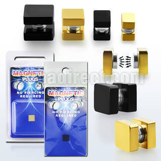 pkmp116 anodized 316l steel fake plug w square sides