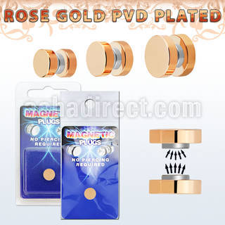pkmp121 rose gold steel magnetic fake plug no ubber o rings