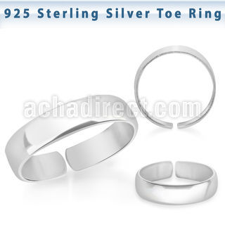 pt527 silver adjustable toe ring plain