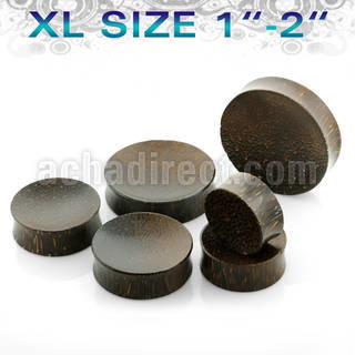 pwbxl xl size palm wood concave double flare plug