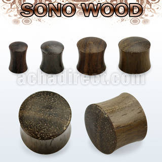 pwn sono wood double flared solid plug size 3mm 25mm
