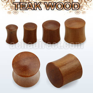 pwt teak wood double flared solid plug size 3mm 25mm