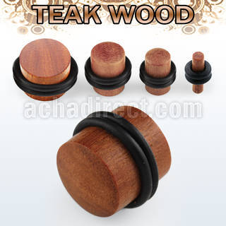 pwtr teak wood solid plug with double rubber o rings